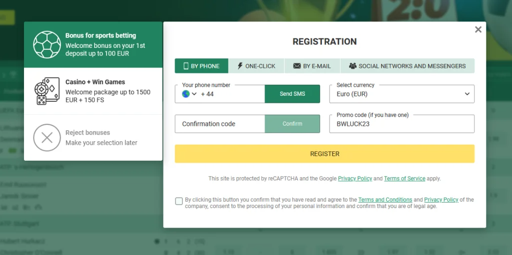 Conditions for Todaybet registration